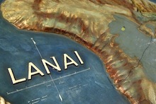 Relief map of Lanai from St. John